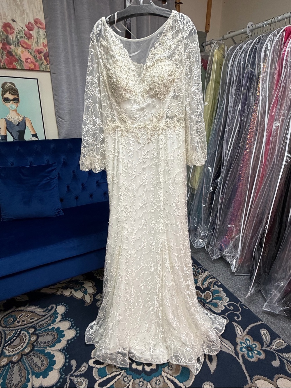 Tania Couture Ivory Lace & Pearl Wedding Dress – Size 8